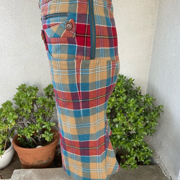 L.A.M.B. Plaid avant-garde skirt lined sz 6 - Picture 6 of 12